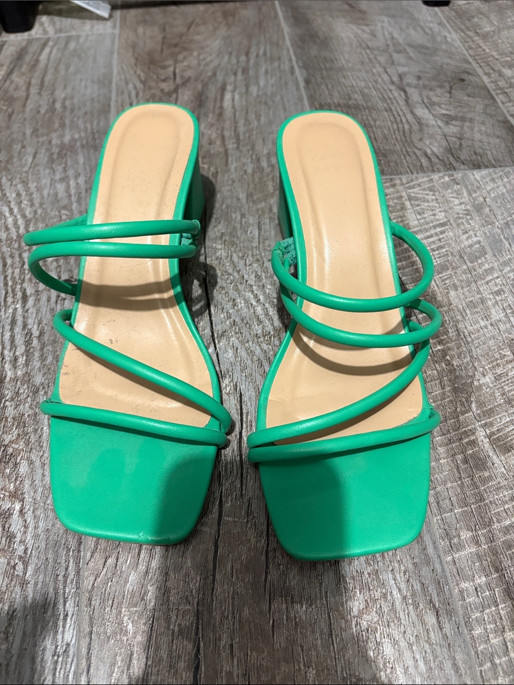 Women’s Green Strappy Slide Heels